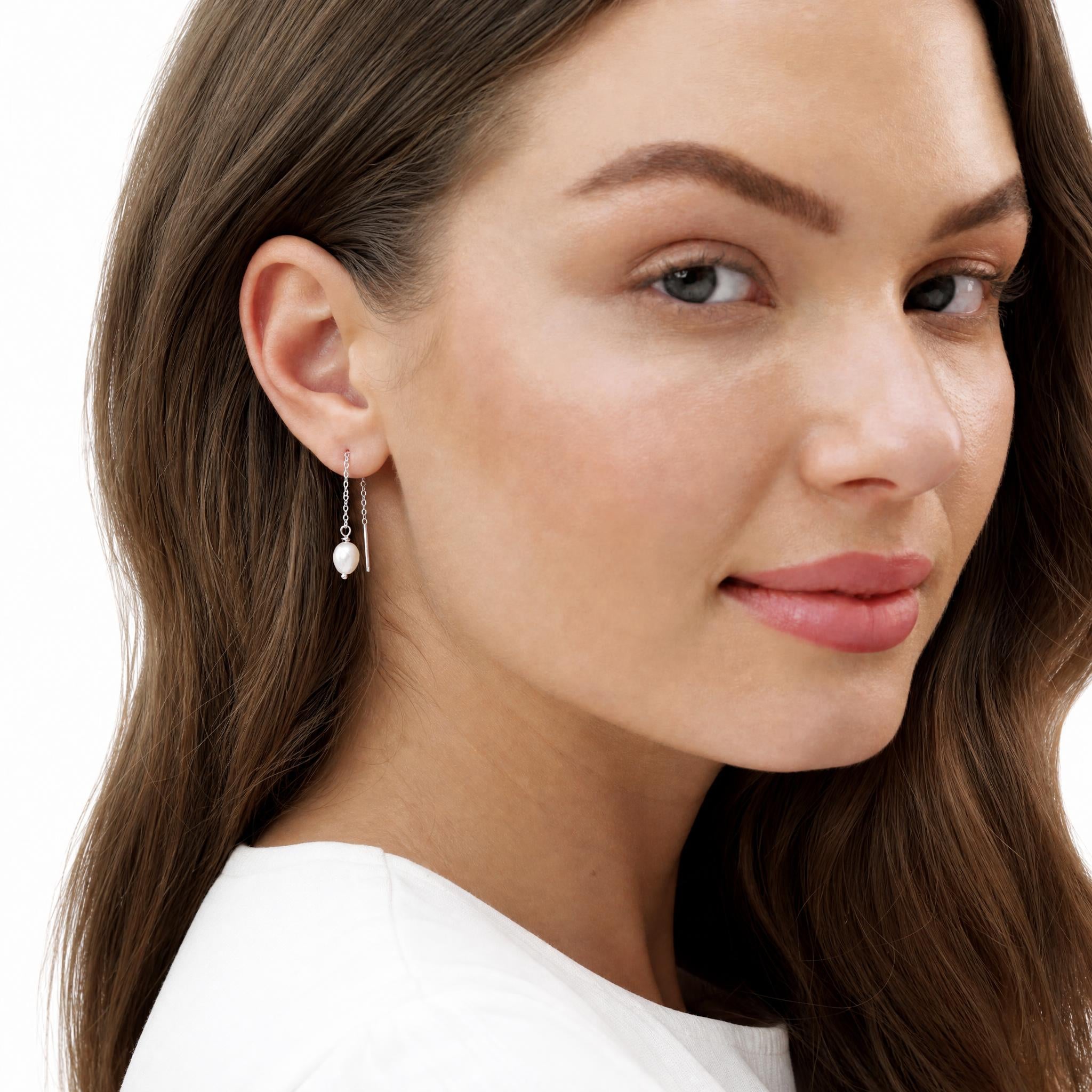 Pearl Threader Earrings