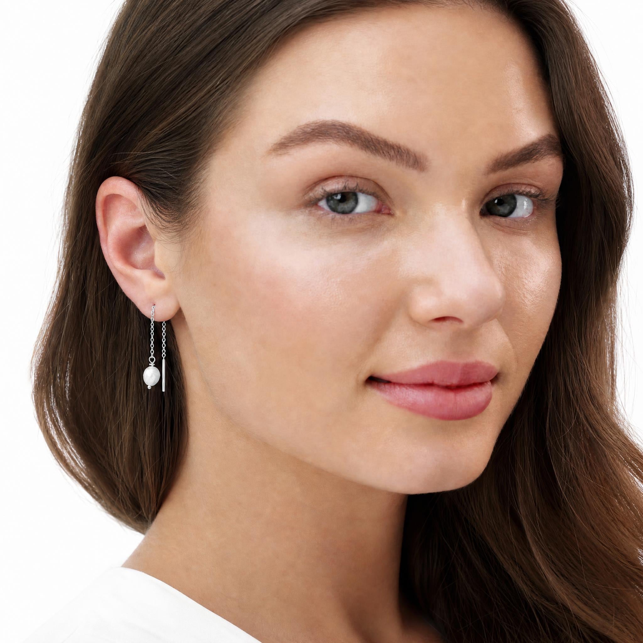Pearl Threader Earrings