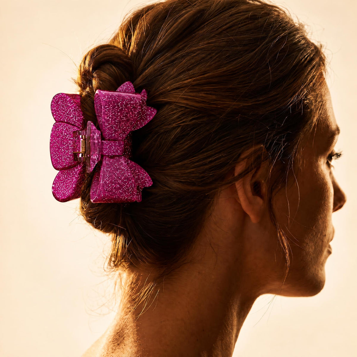 Purple Bow Claw Clip