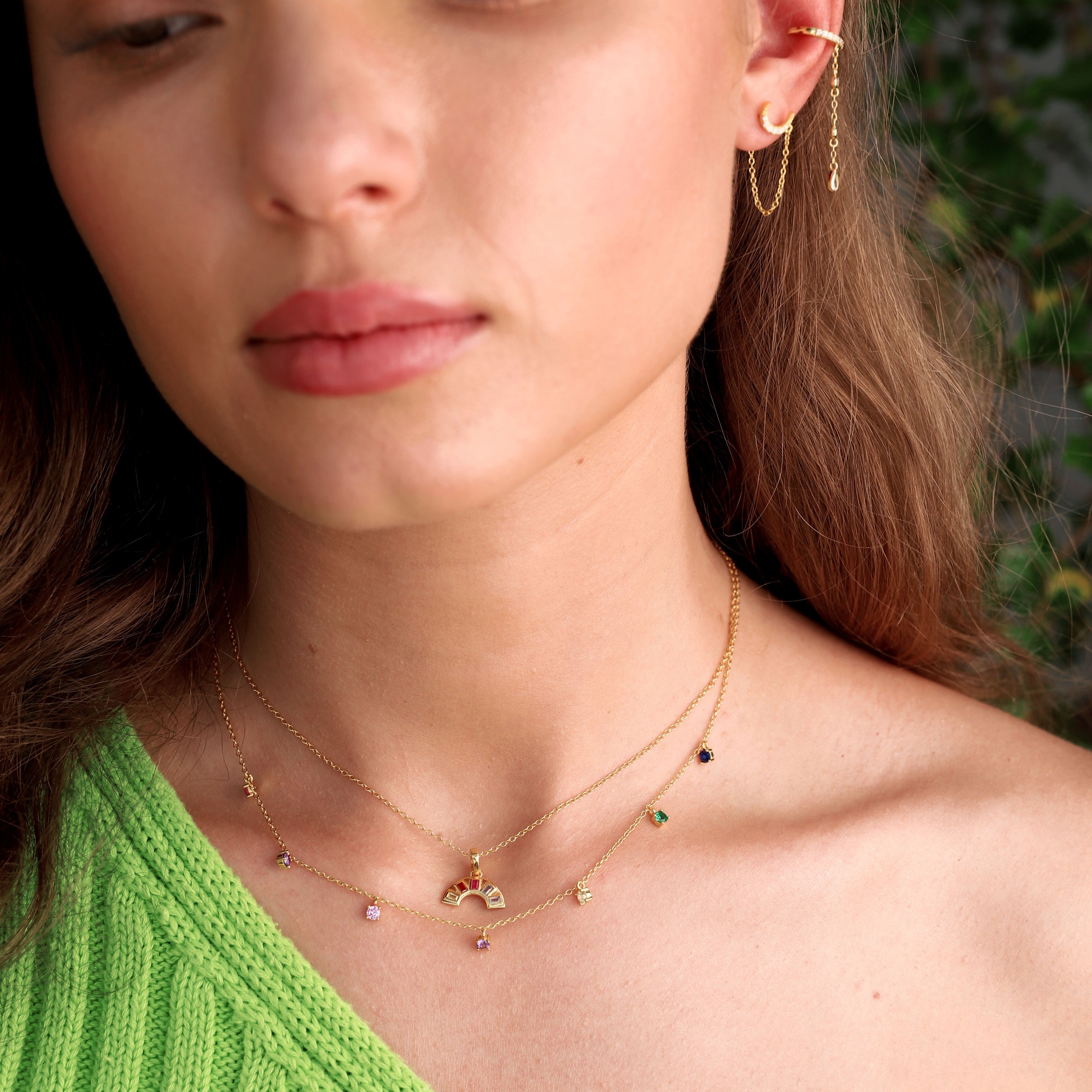 Rainbow Multi Gemstone Necklace