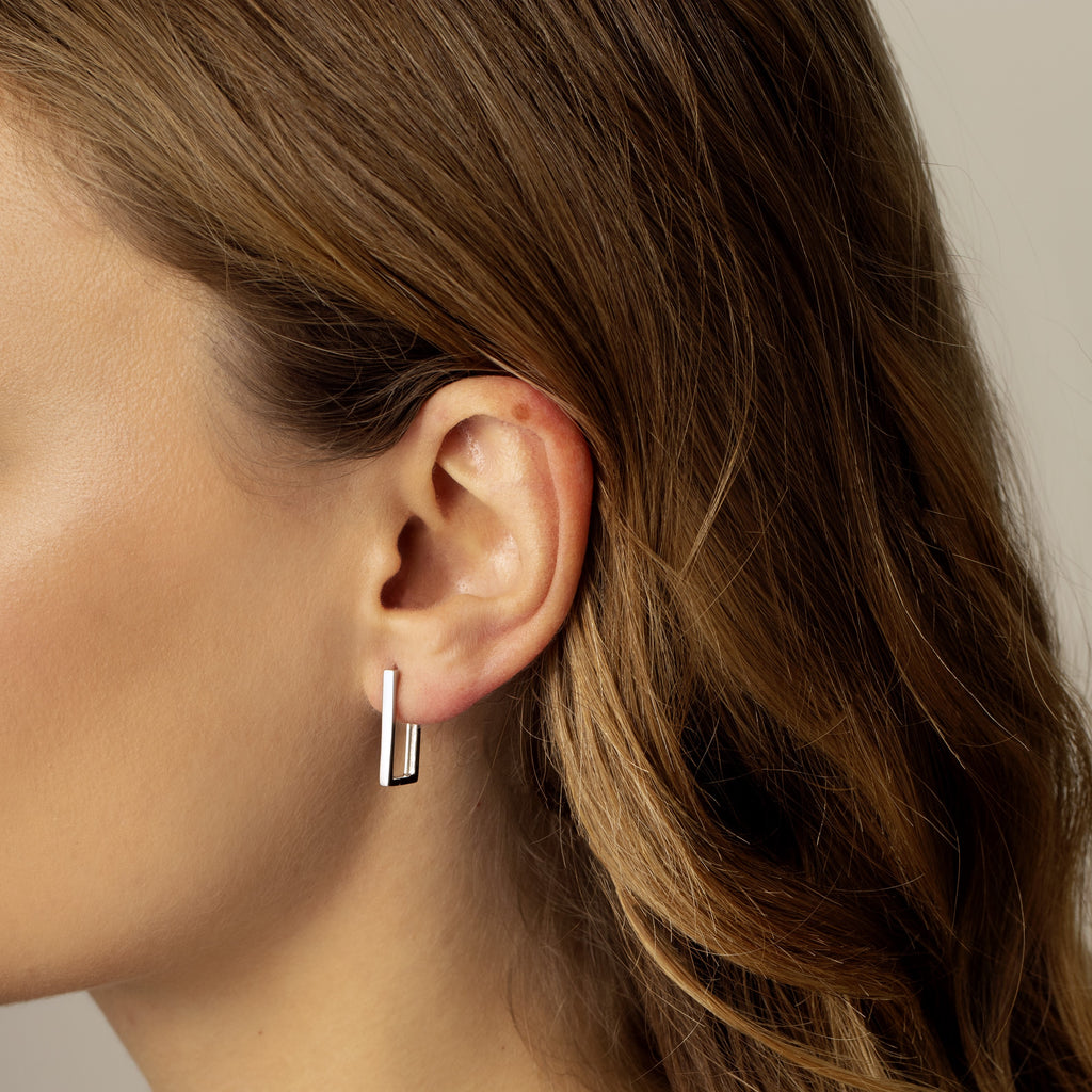 The Addy Open Rectangle Hoop Earrings – Shoppe Twelve