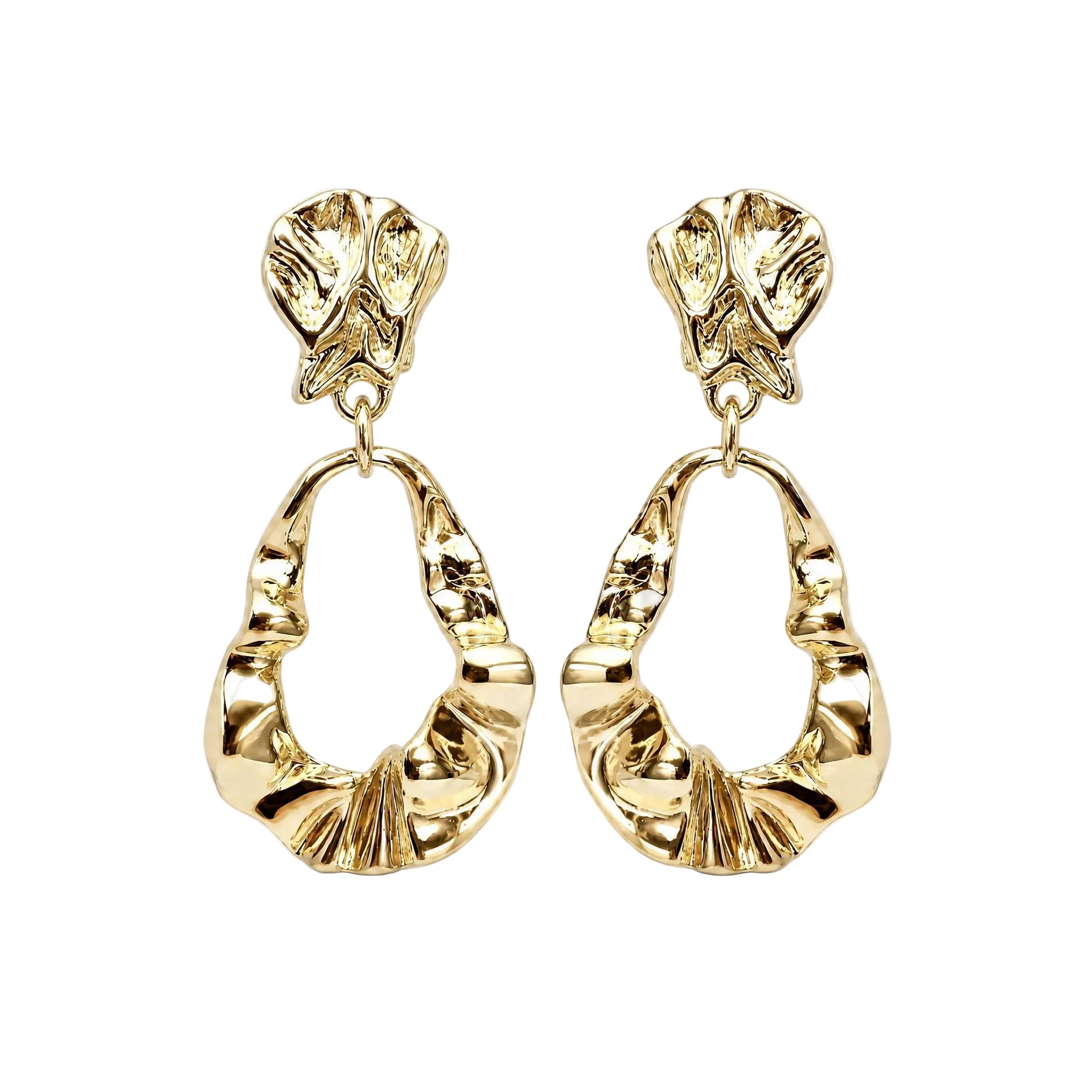 Rippled Hoop Clip On Earrings