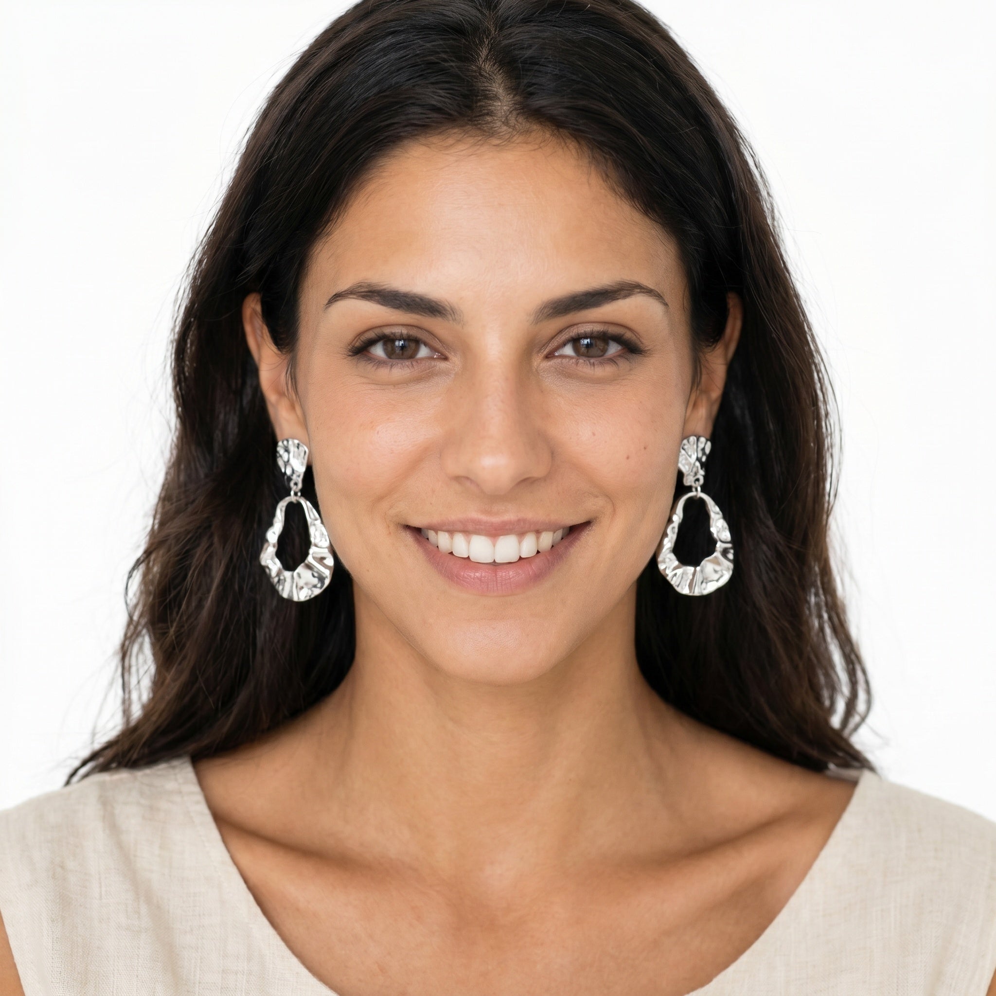 Rippled Hoop Clip On Earrings