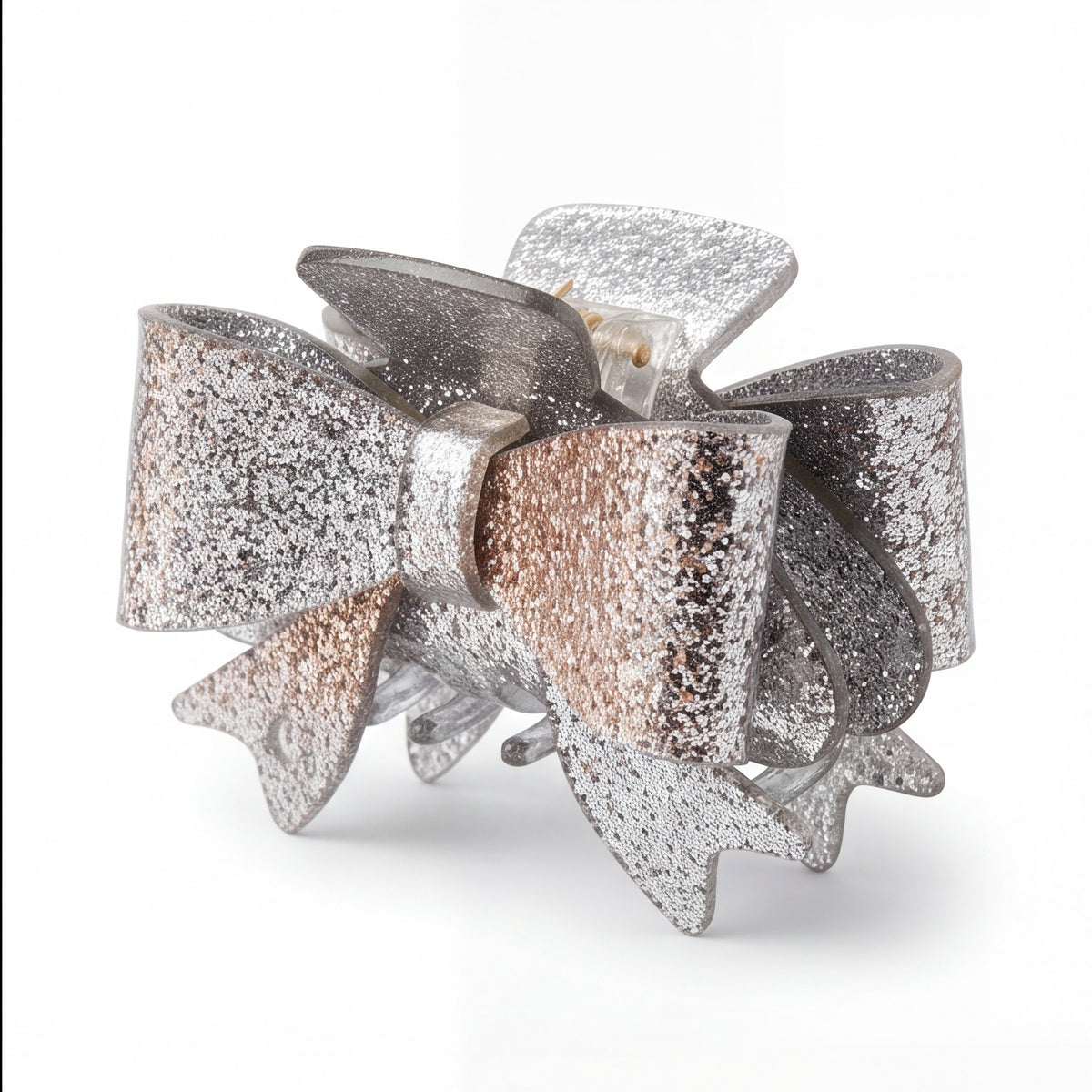 Silver Bow Claw Clip