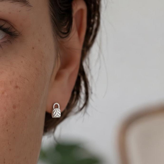 Mini Padlock Stud Earrings