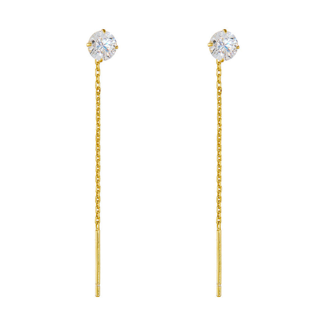 Single Crystal Threader Earrings