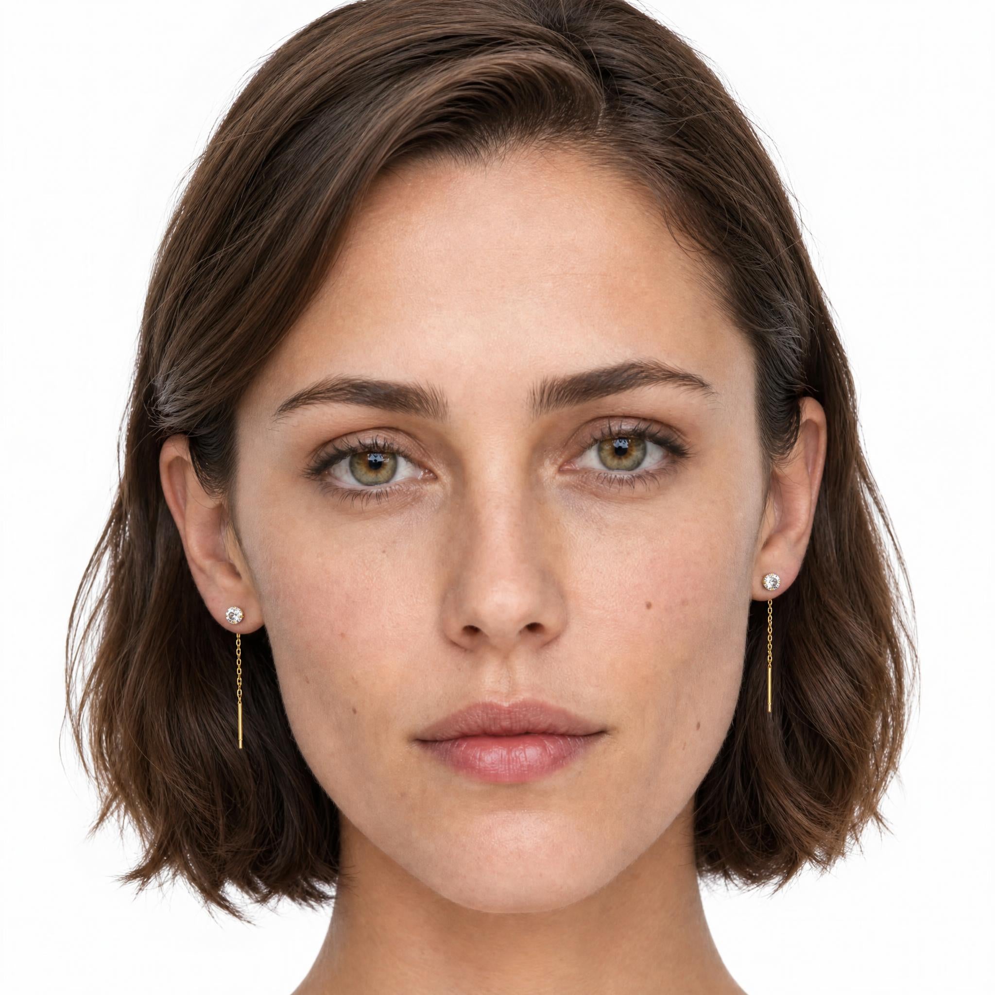 Single Crystal Threader Earrings