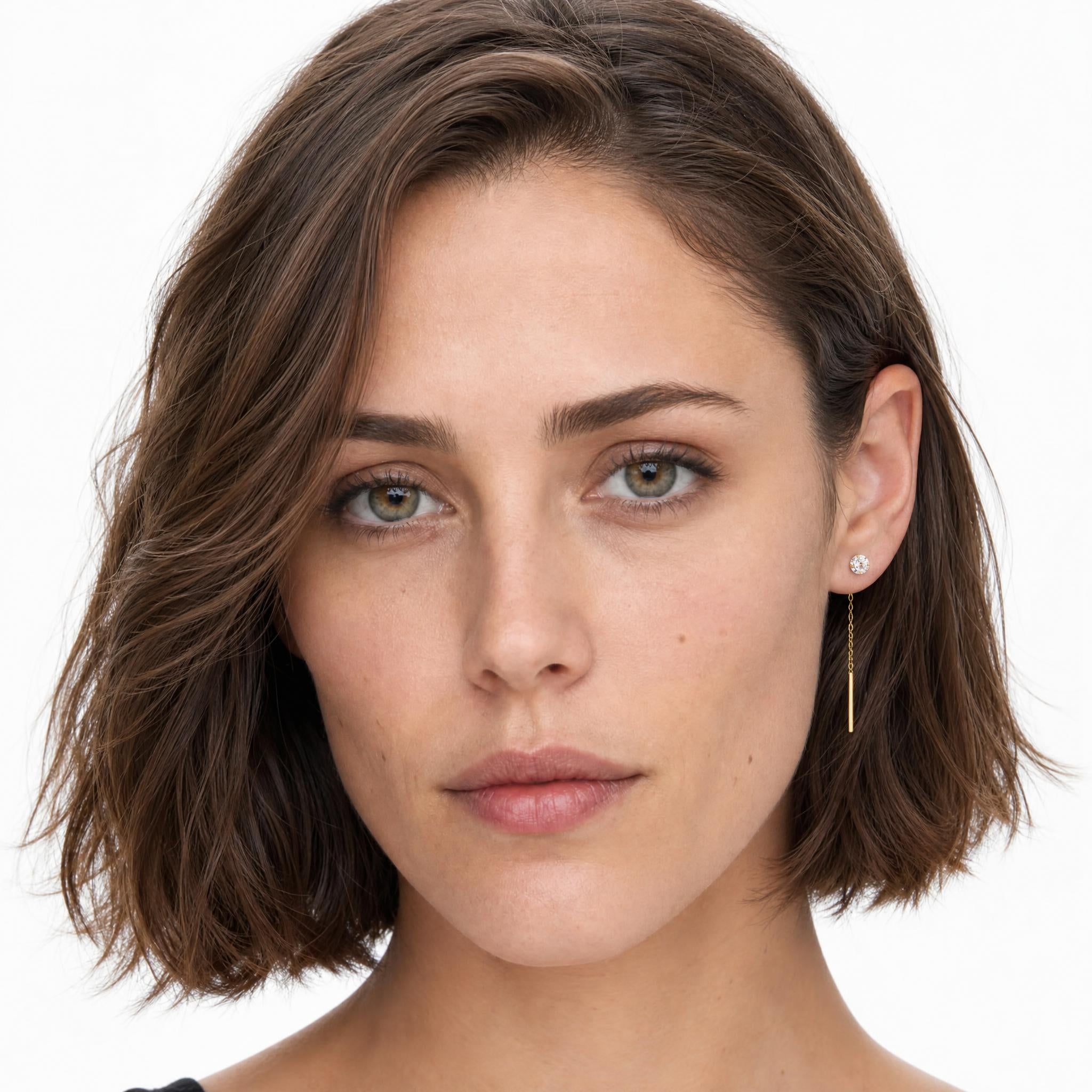 Single Crystal Threader Earrings