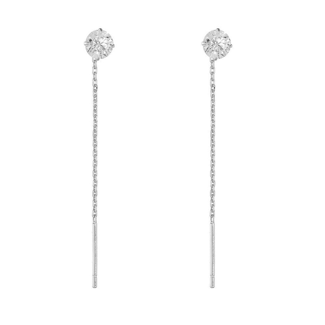 Single Crystal Threader Earrings