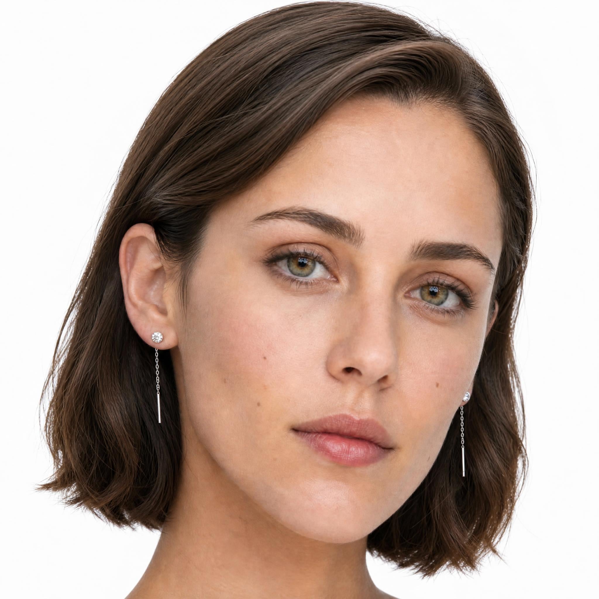 Single Crystal Threader Earrings