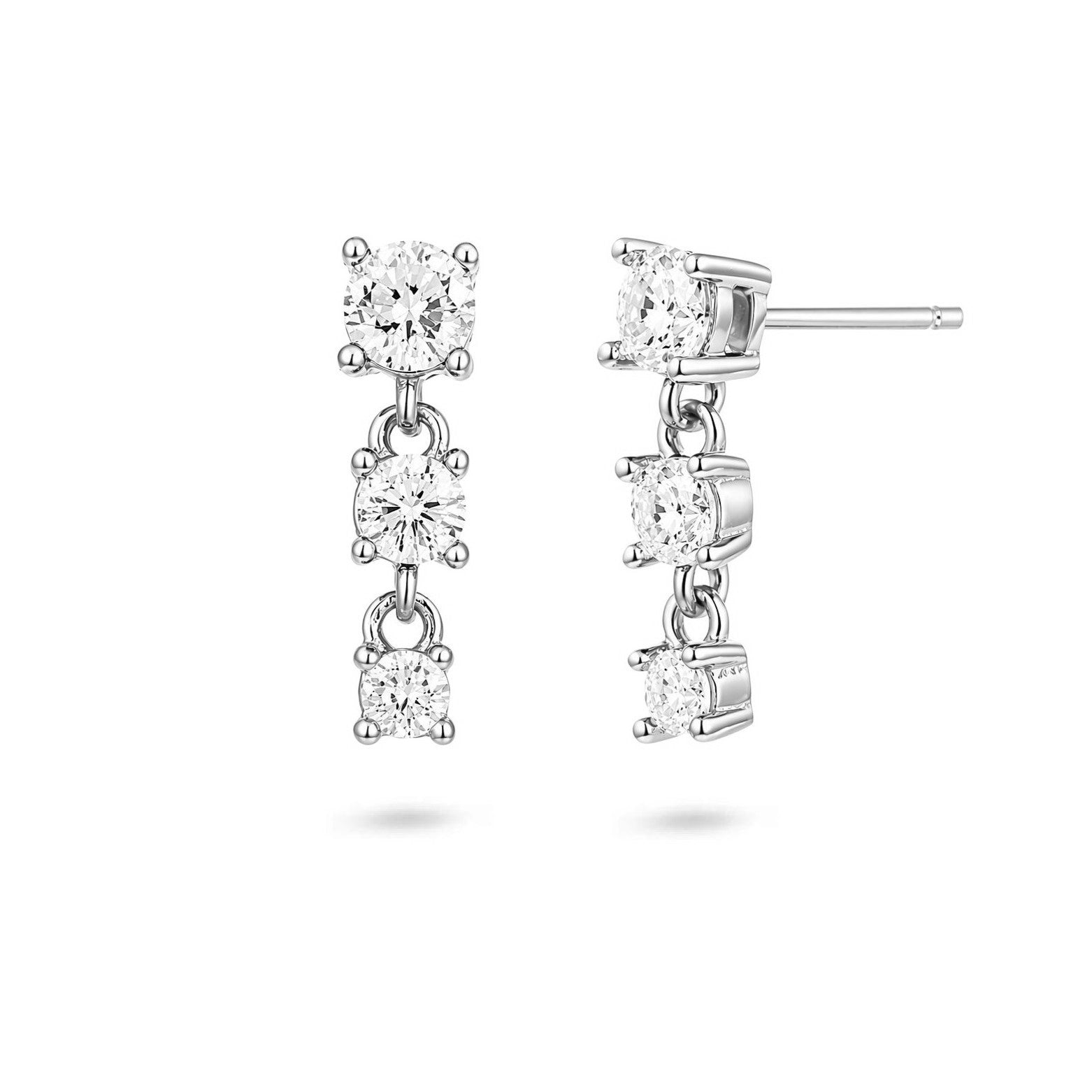 Short Crystal Gemstone Drop Earrings