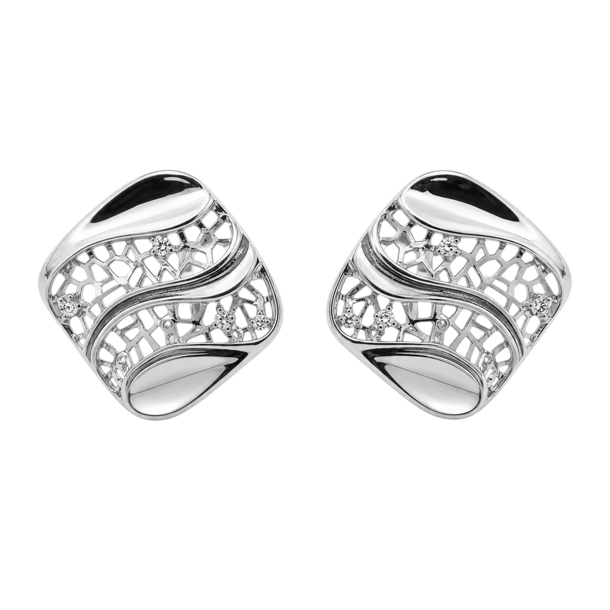 Square Wave Clip On Earrings