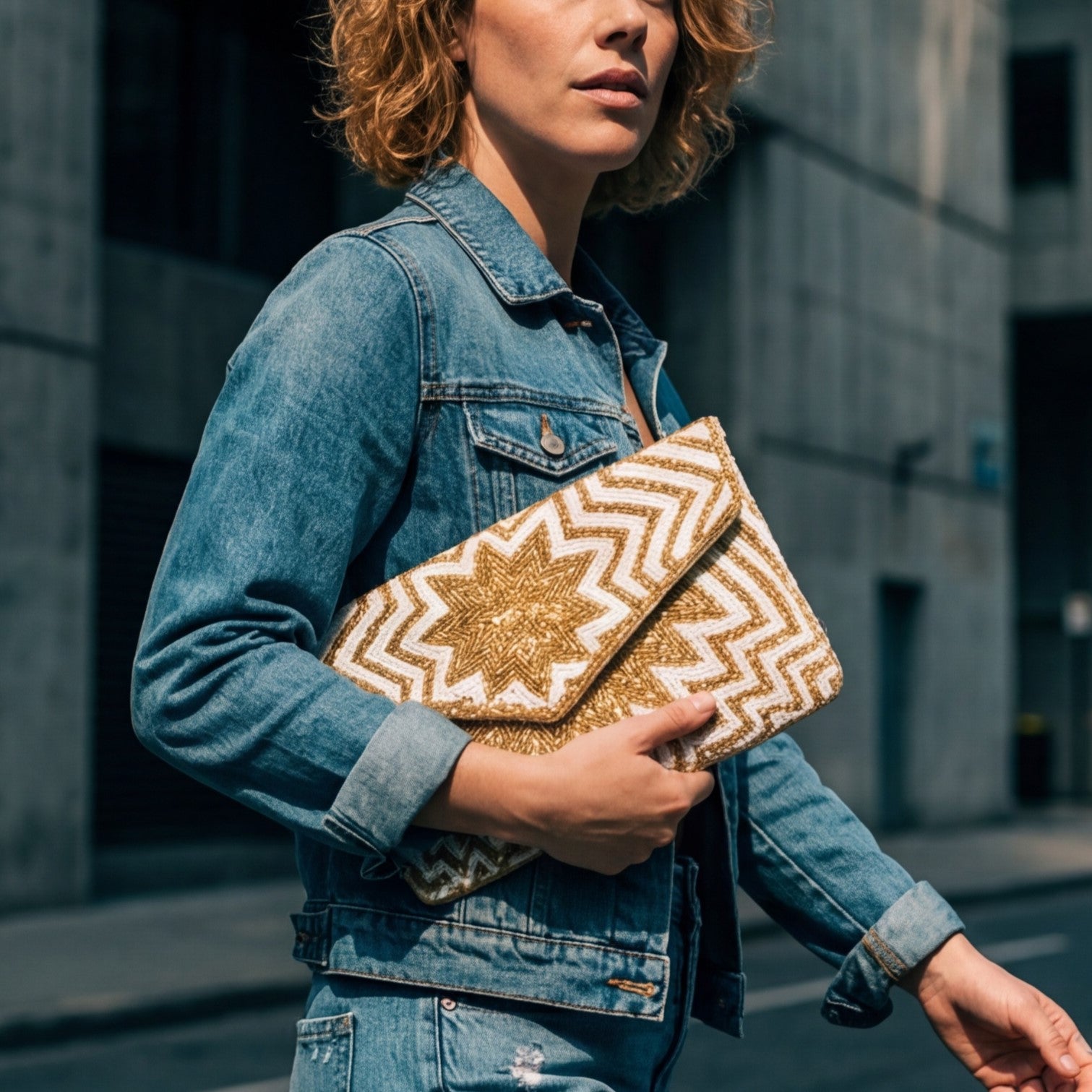 Star Beaded Clutch Bag