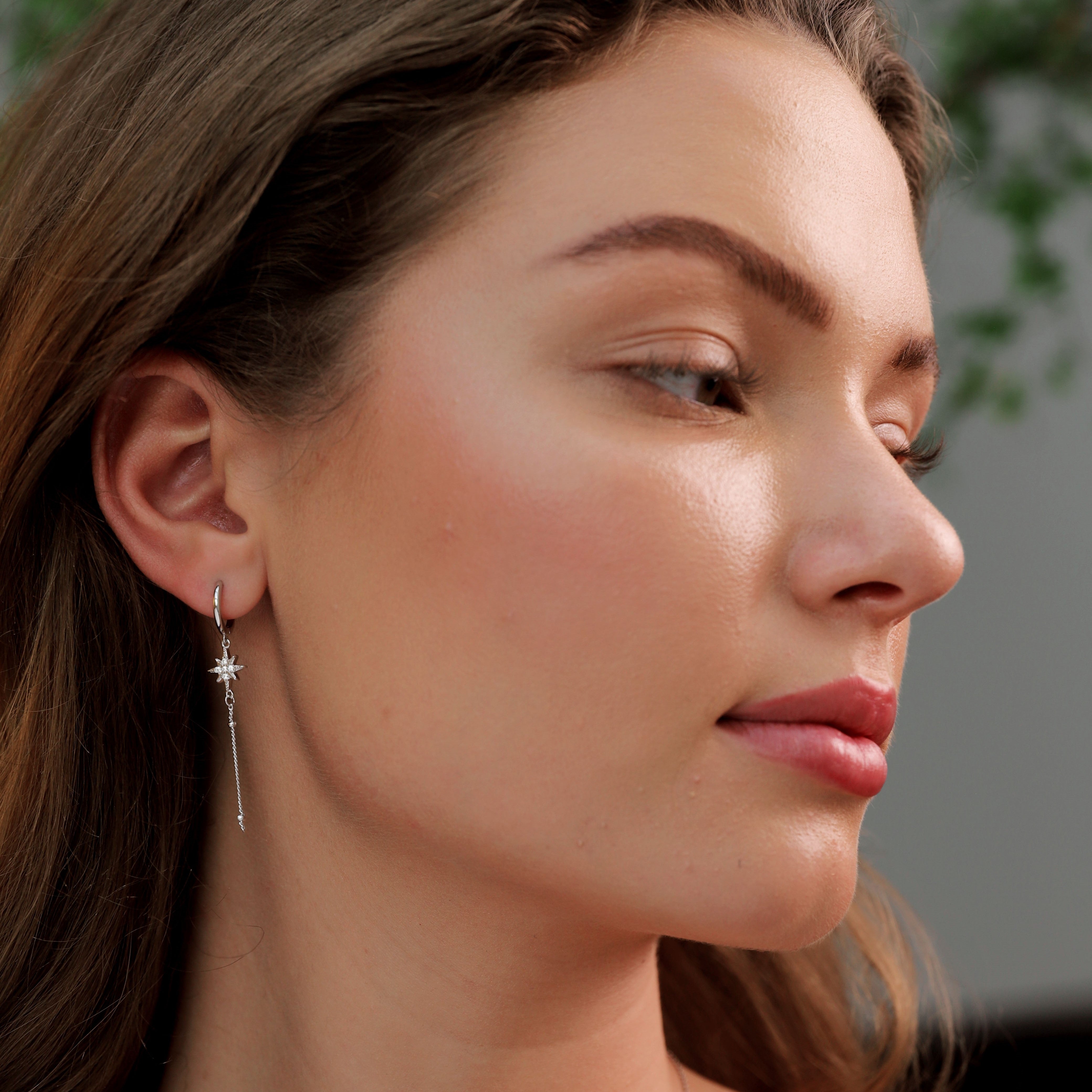 Crystal Star Drop Earrings