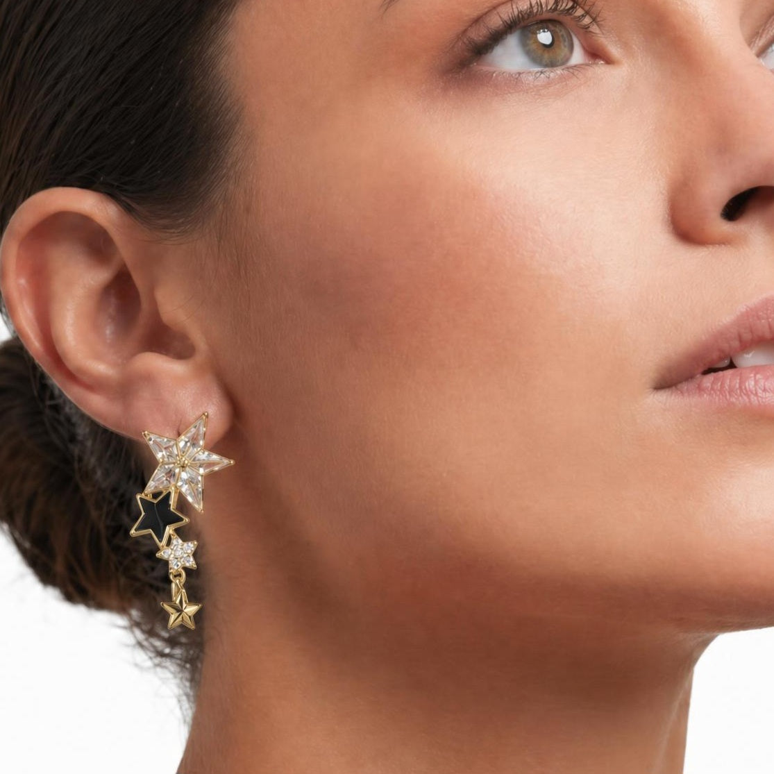 Star Asymmetric Drop Clip On Earrings