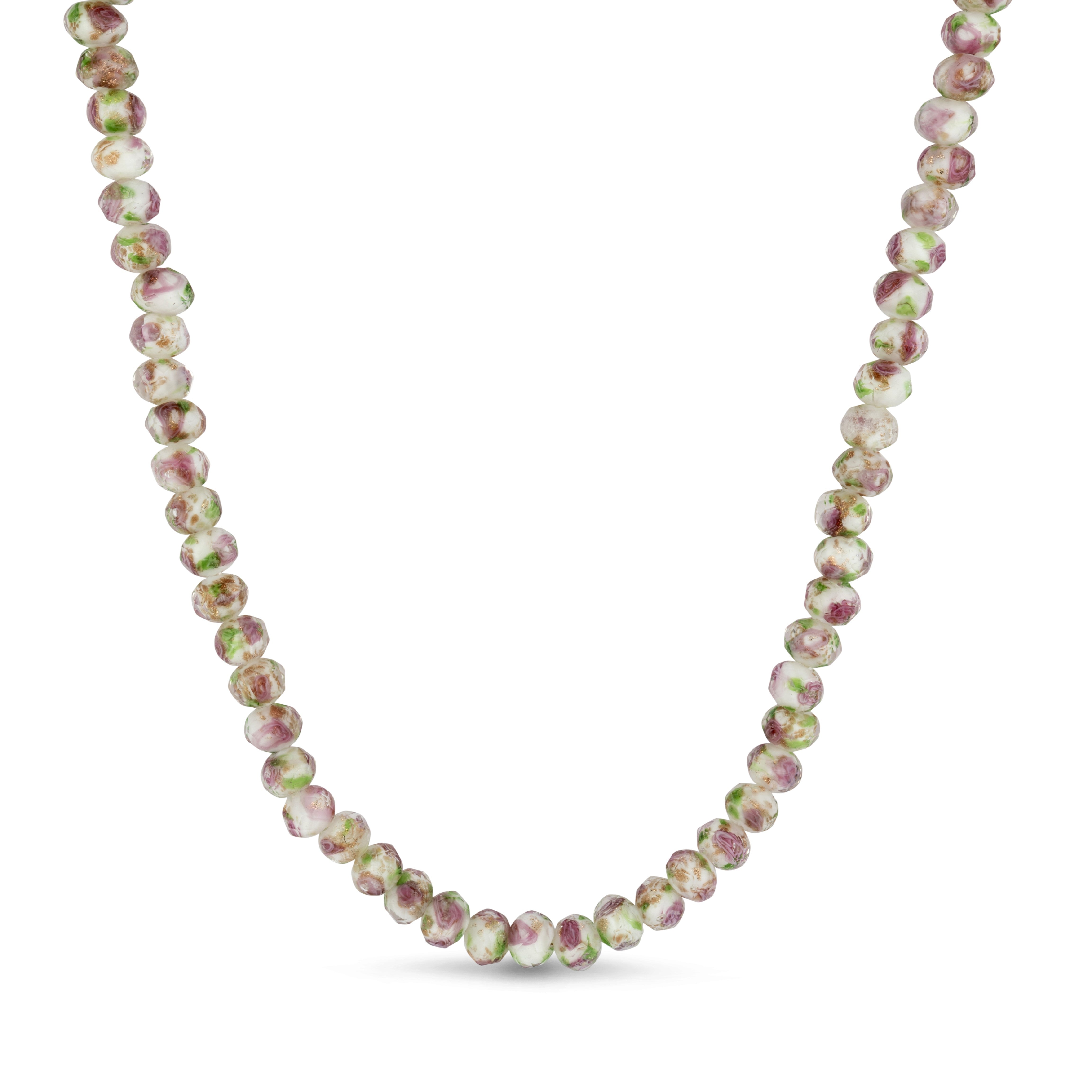 Summer Rose Glass Beaded Necklace