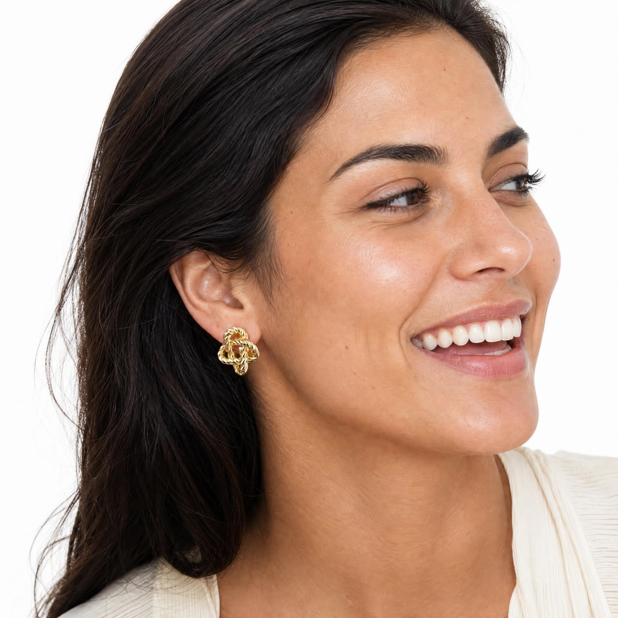 Textured Link Clip On Earrings