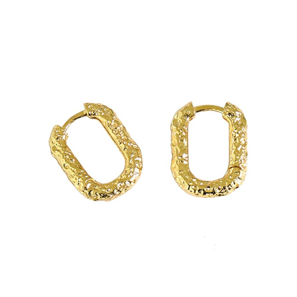 Textured U Hoop Earrings