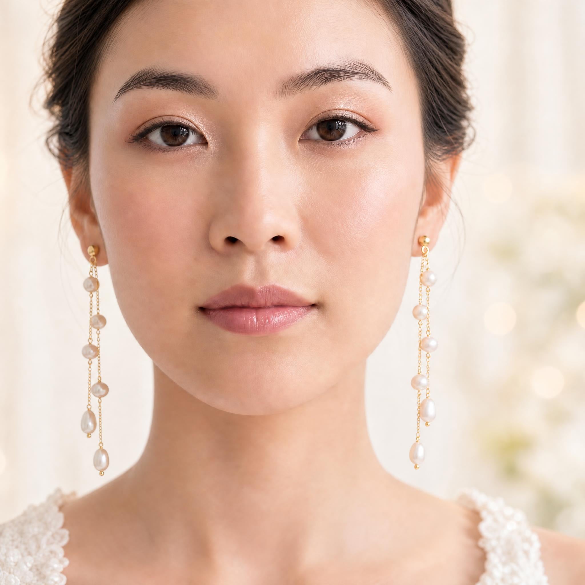 Timeless Pearl Double Drop Earrings