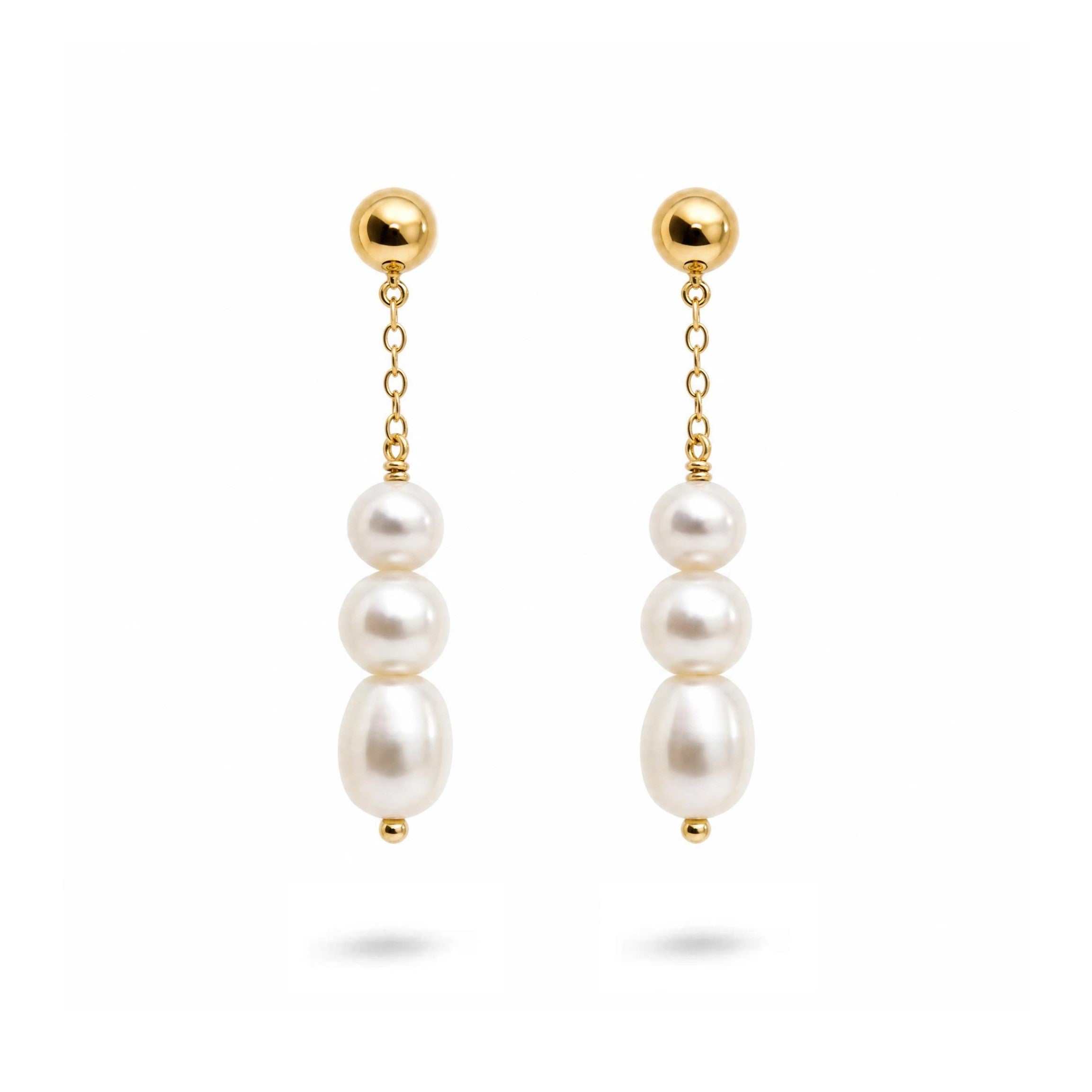 Timeless Three Pearl Drop Earrings