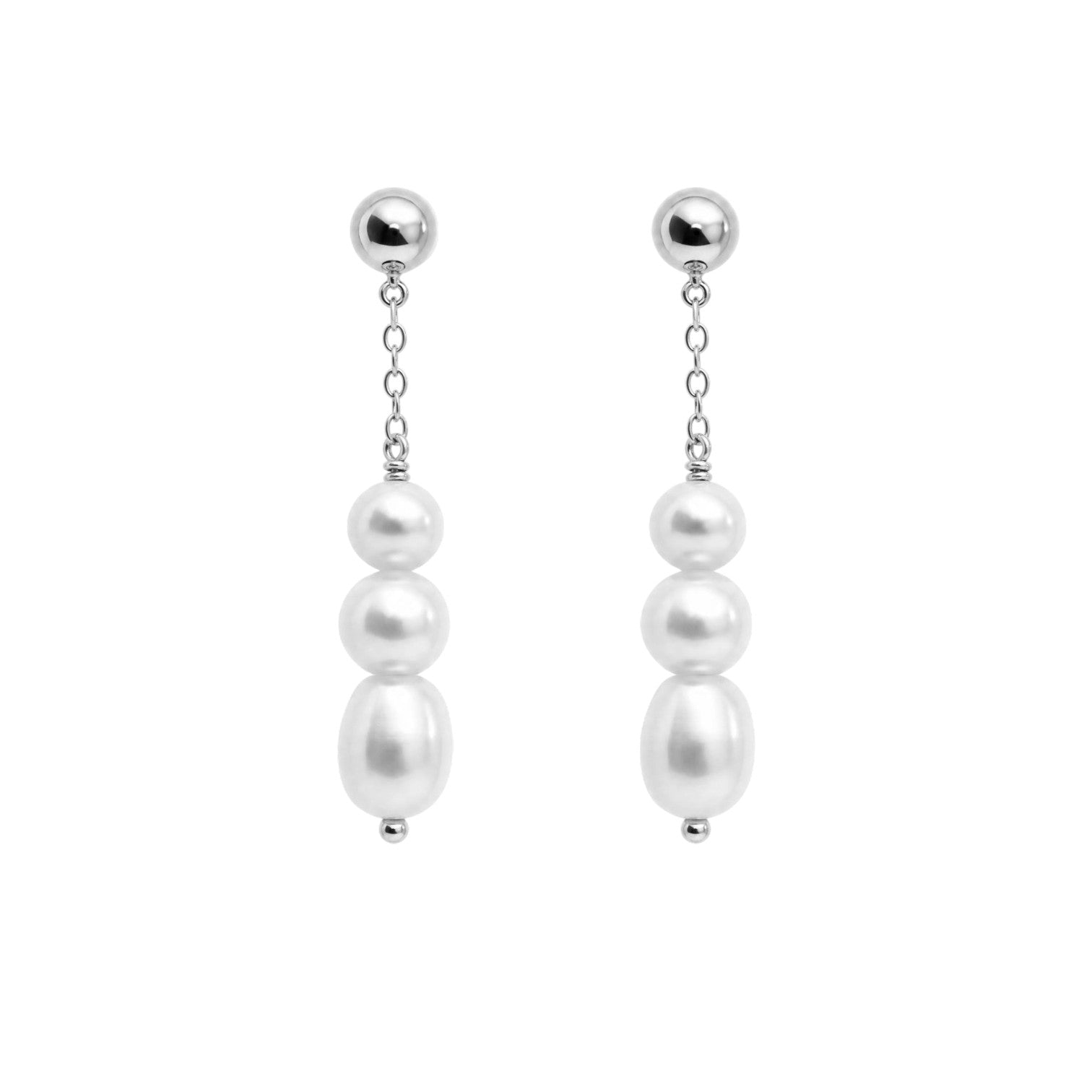 Timeless Three Pearl Drop Earrings
