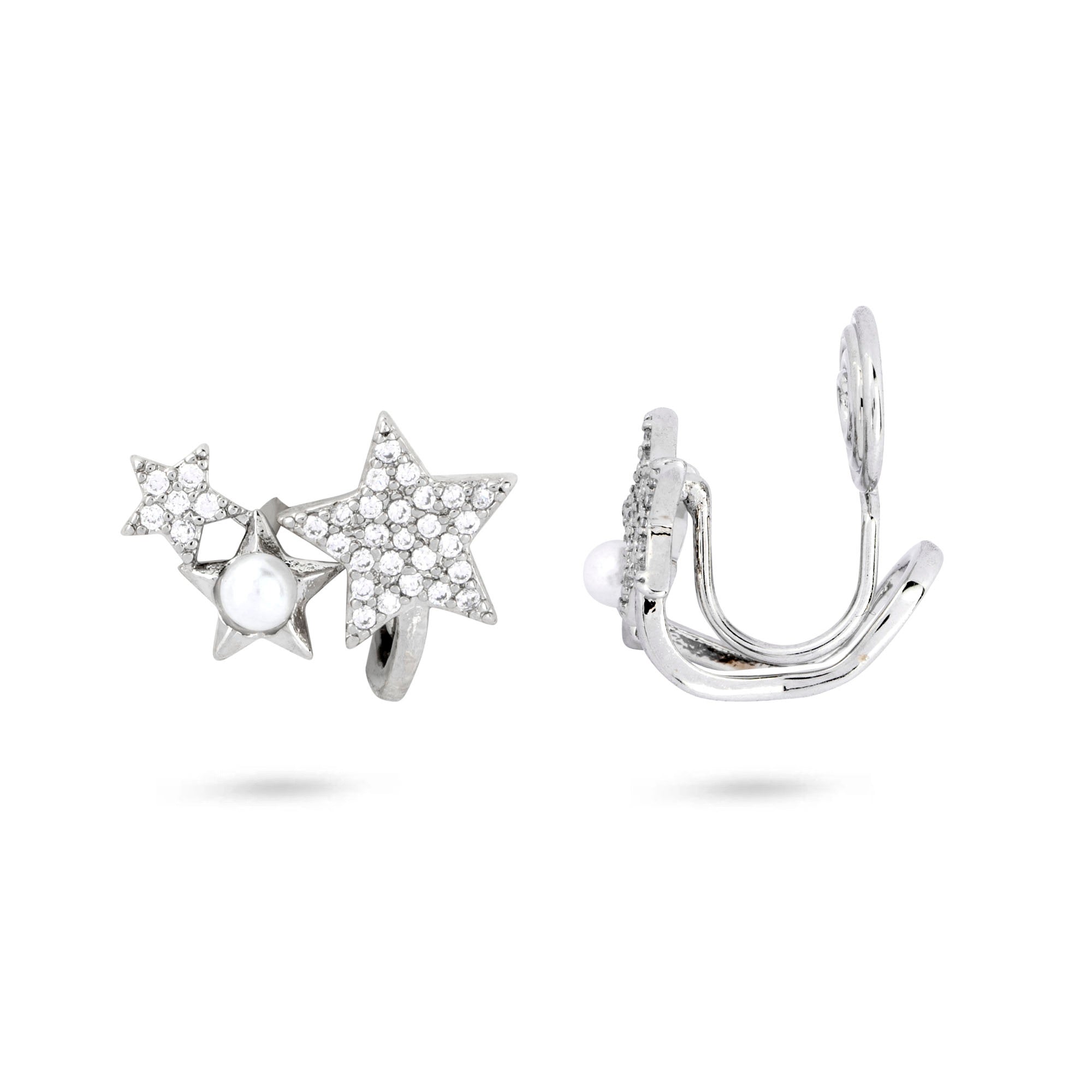 Triple Star Clip On Earrings