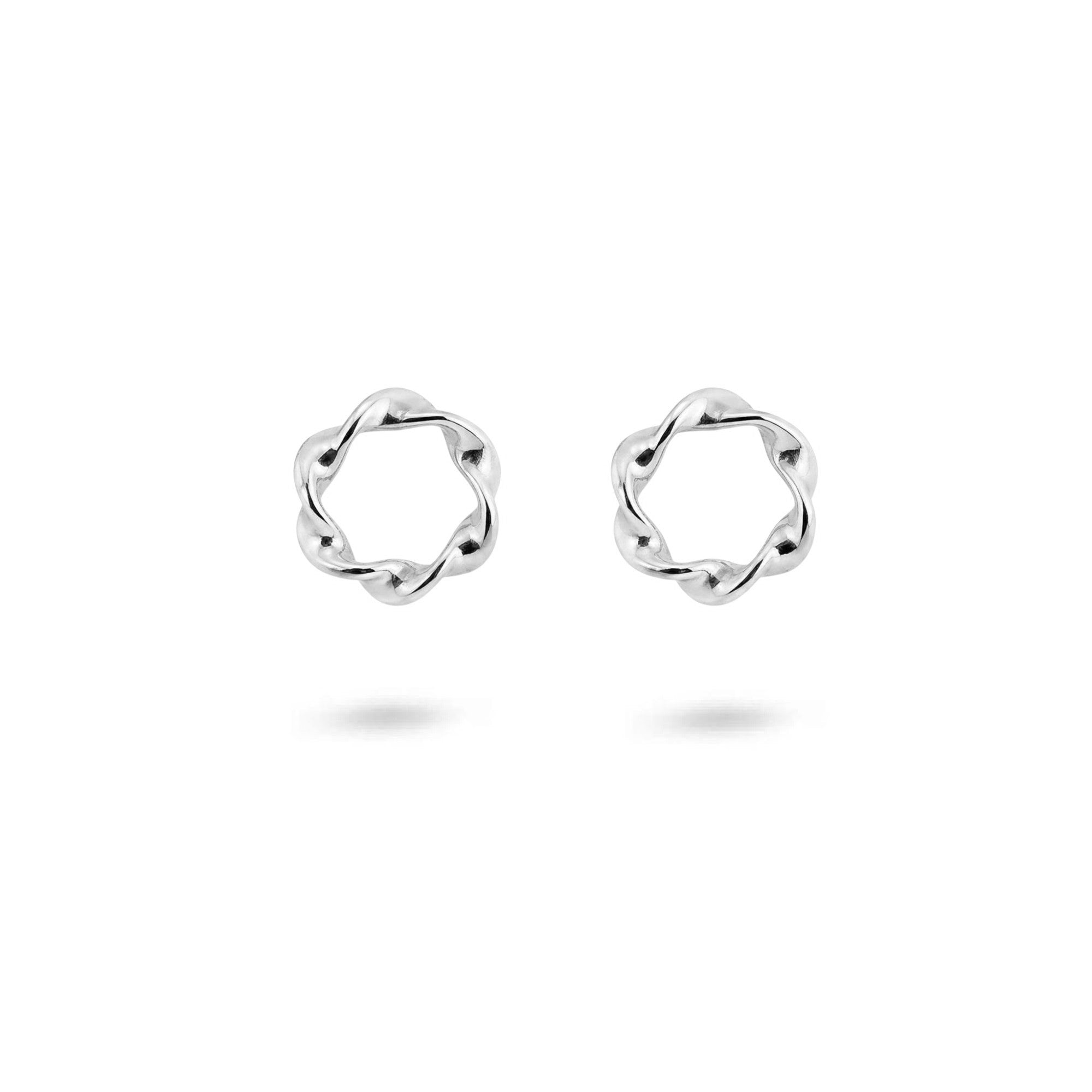 Twisted Circle Stud Earrings
