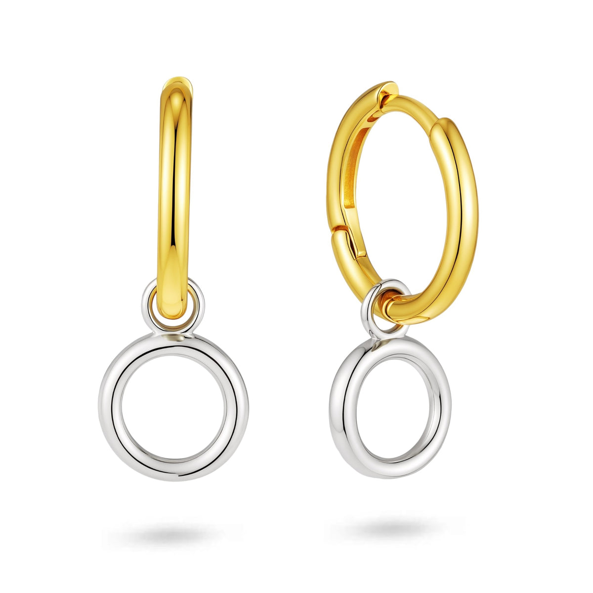 Two Tone Door Knocker Hoop Earrings