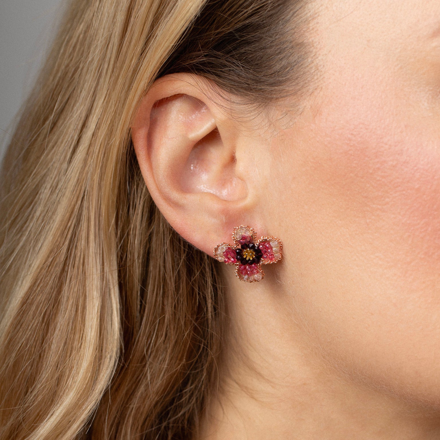 Wild Pansy Clip On Earrings