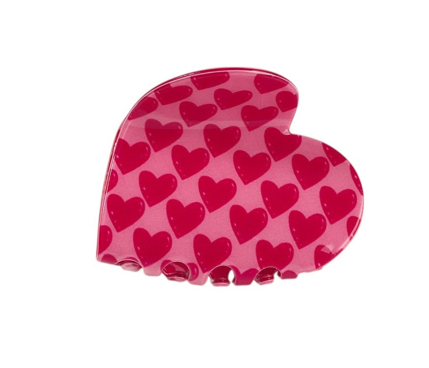 Loveheart Pink Claw Clip