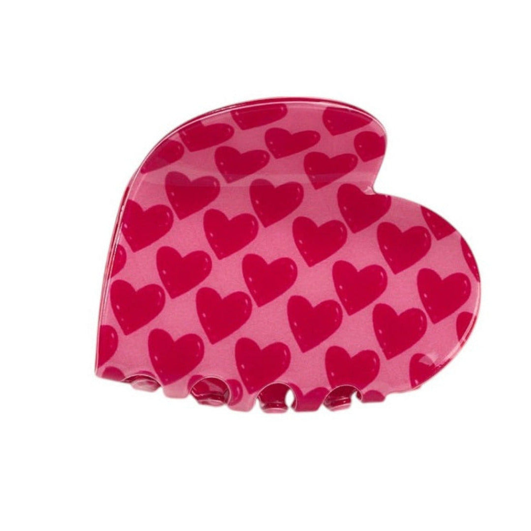 Loveheart Pink Claw Clip