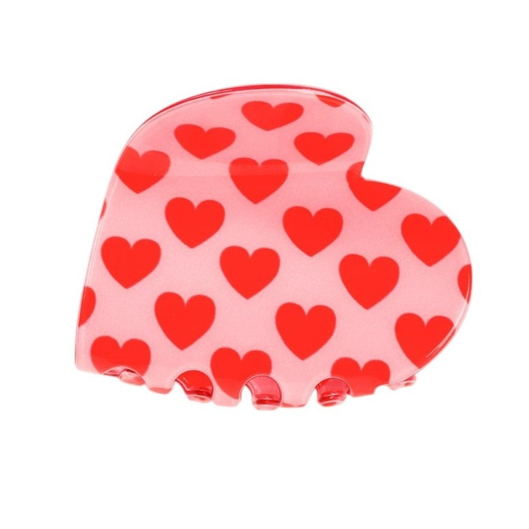 Loveheart Red Claw Clip