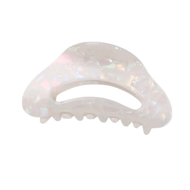 Pearlescent Snow Claw Clip