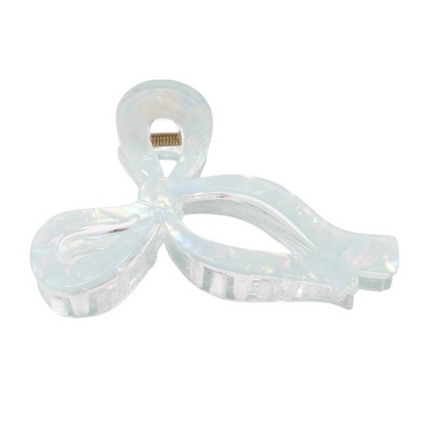 Pearlescent Seafoam Bow Claw Clip