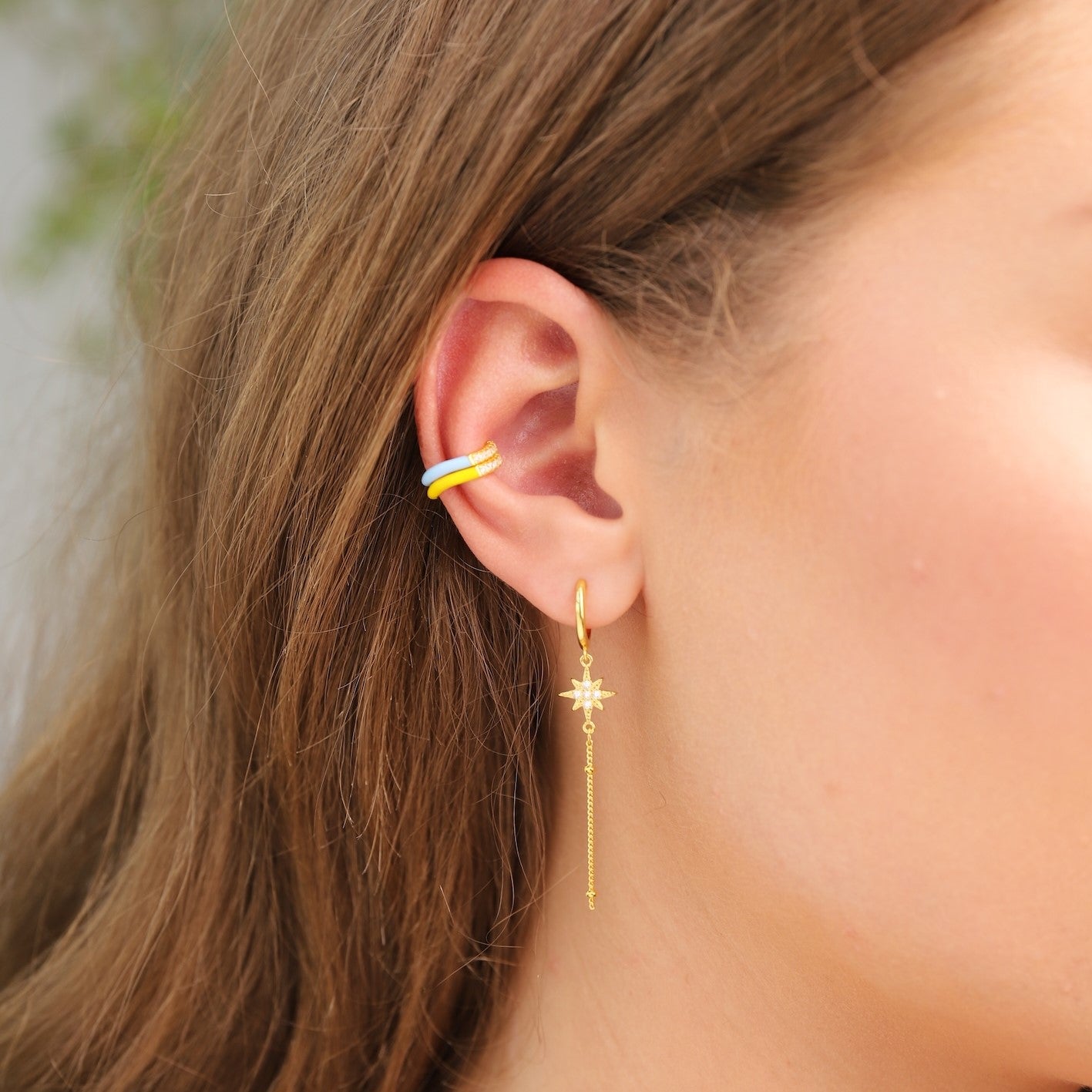 Crystal Star Drop Earrings