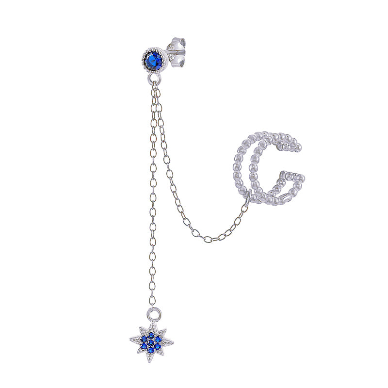 Blue Star Chandelier Single Earring & Ear Cuff