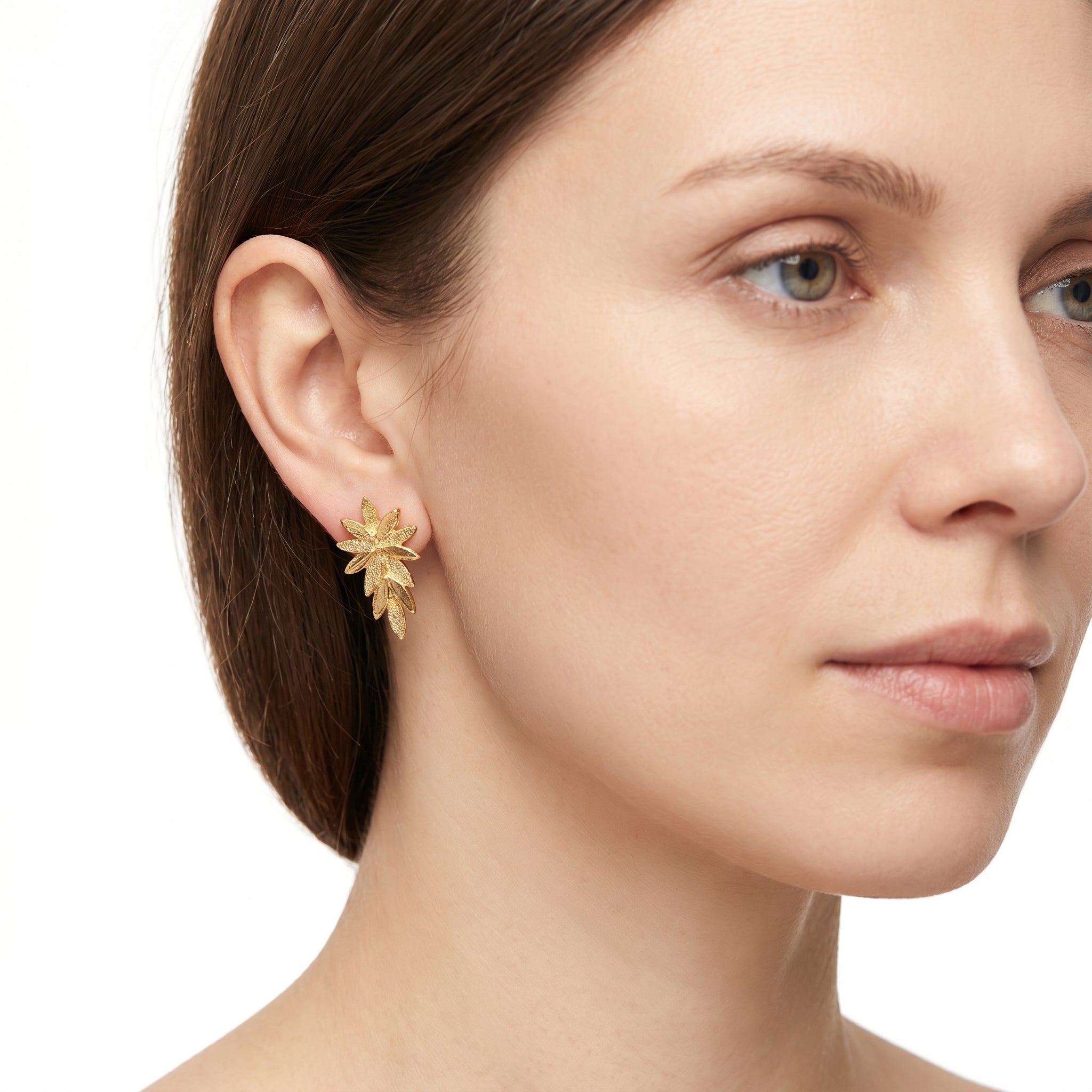 Vintage Textured Flower Earrings