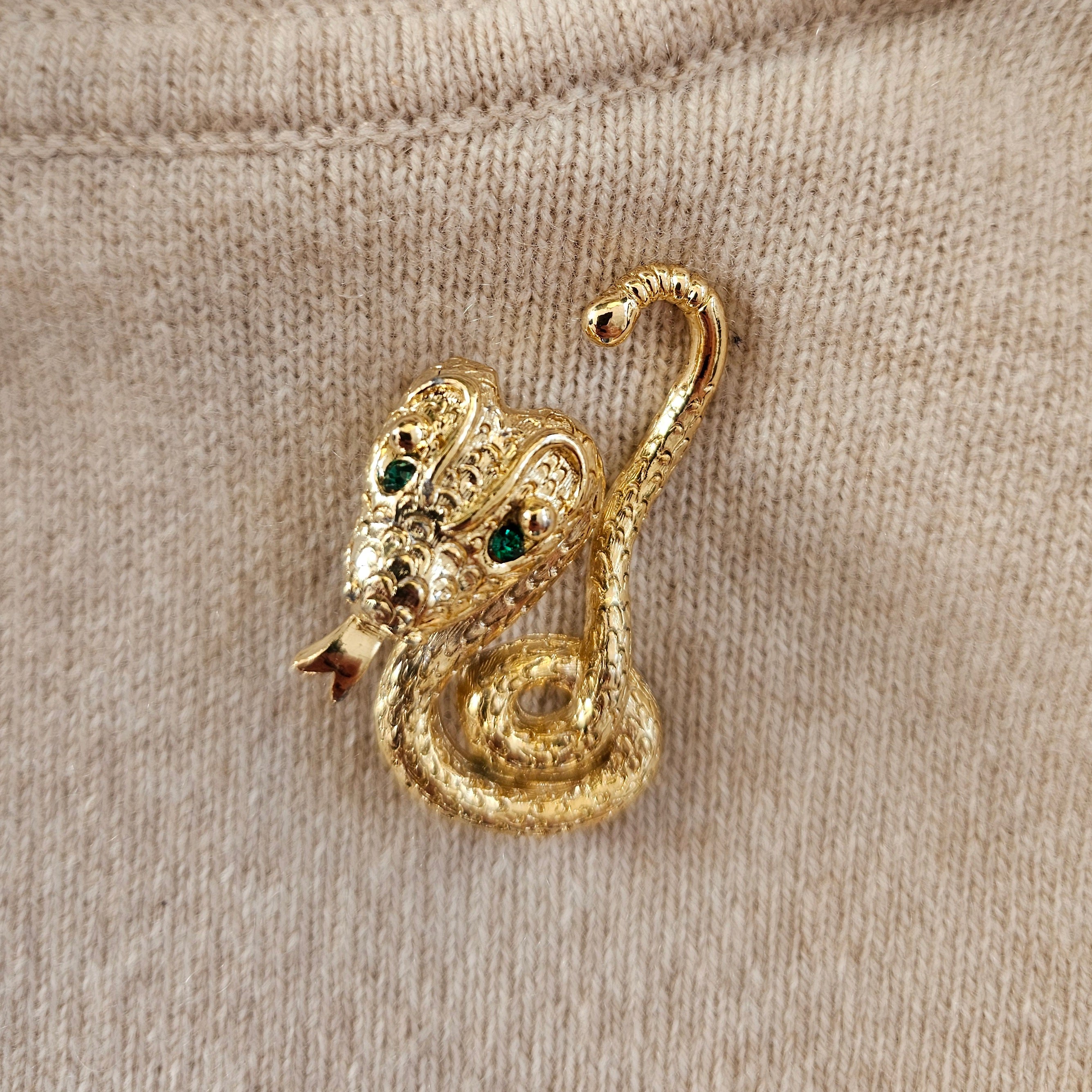 Vintage Gold Snake Brooch