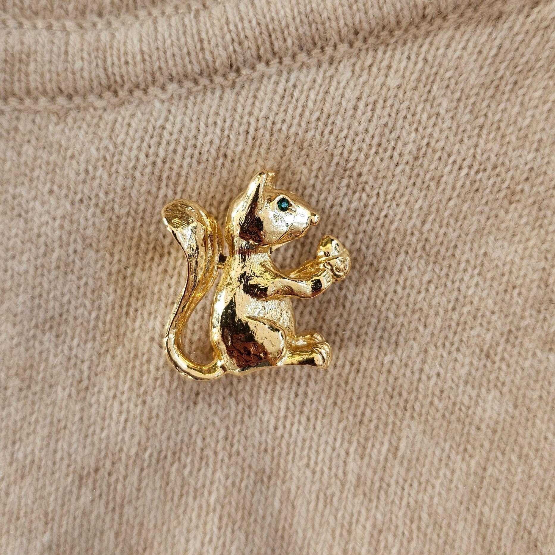 Vintage Gold Squirrel Brooch