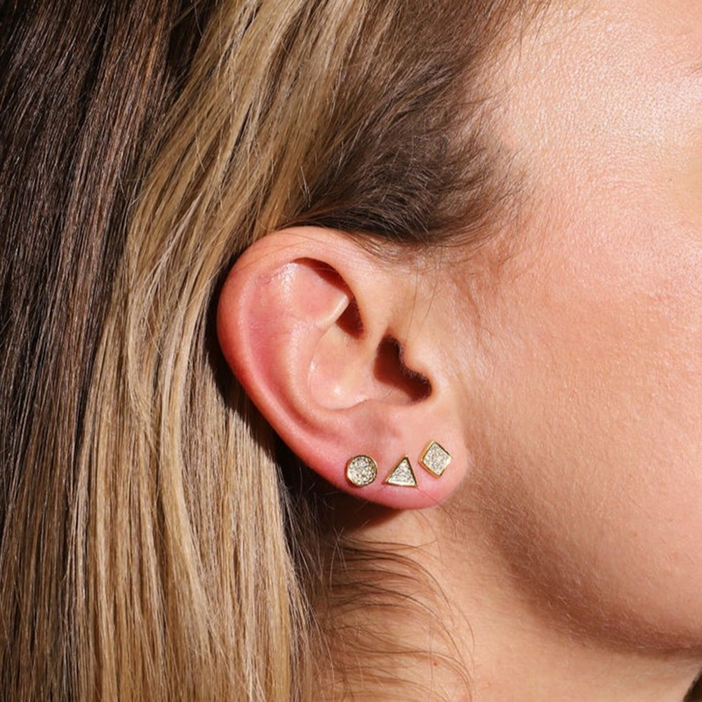 Crystal Circle Stud Earrings