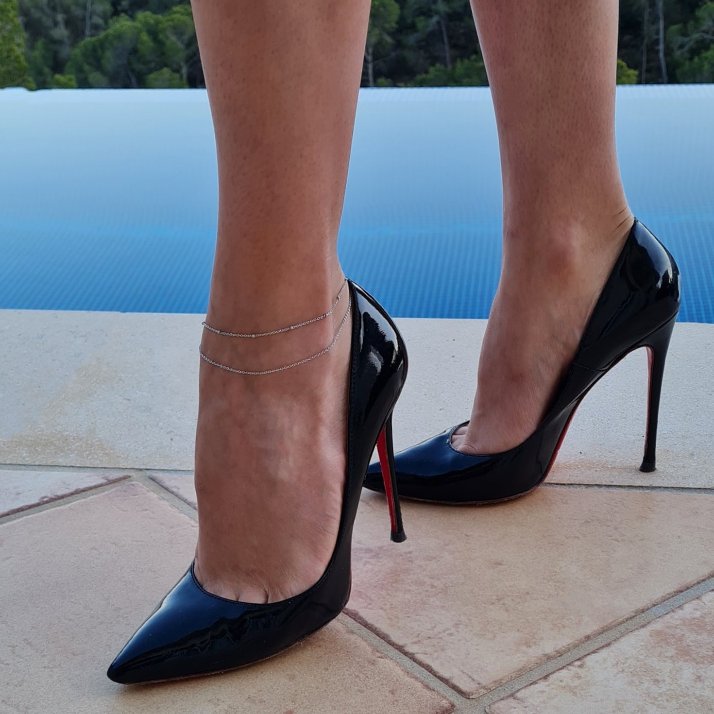 Satellite Double Chain Anklet