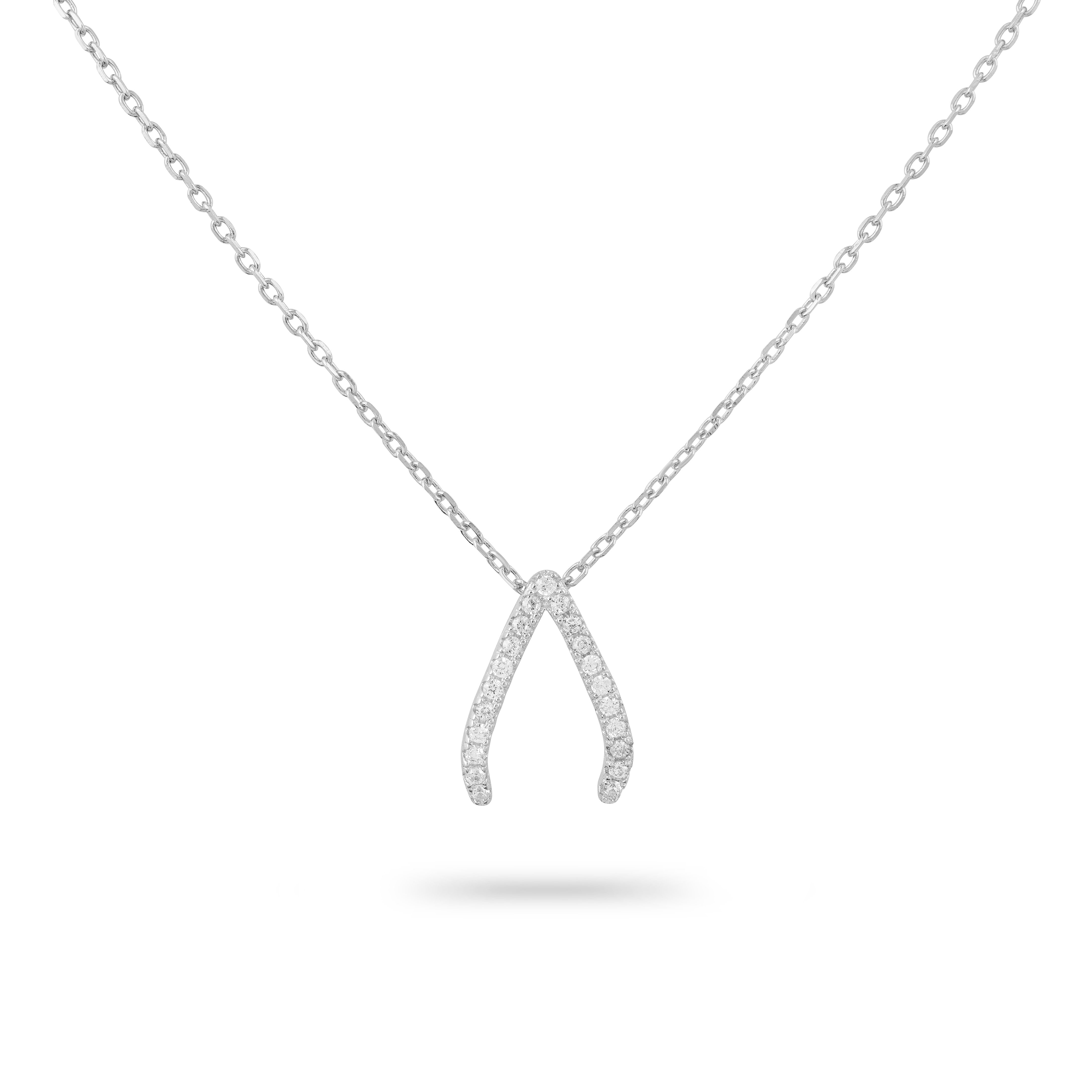 Sparkling Wishbone Necklace
