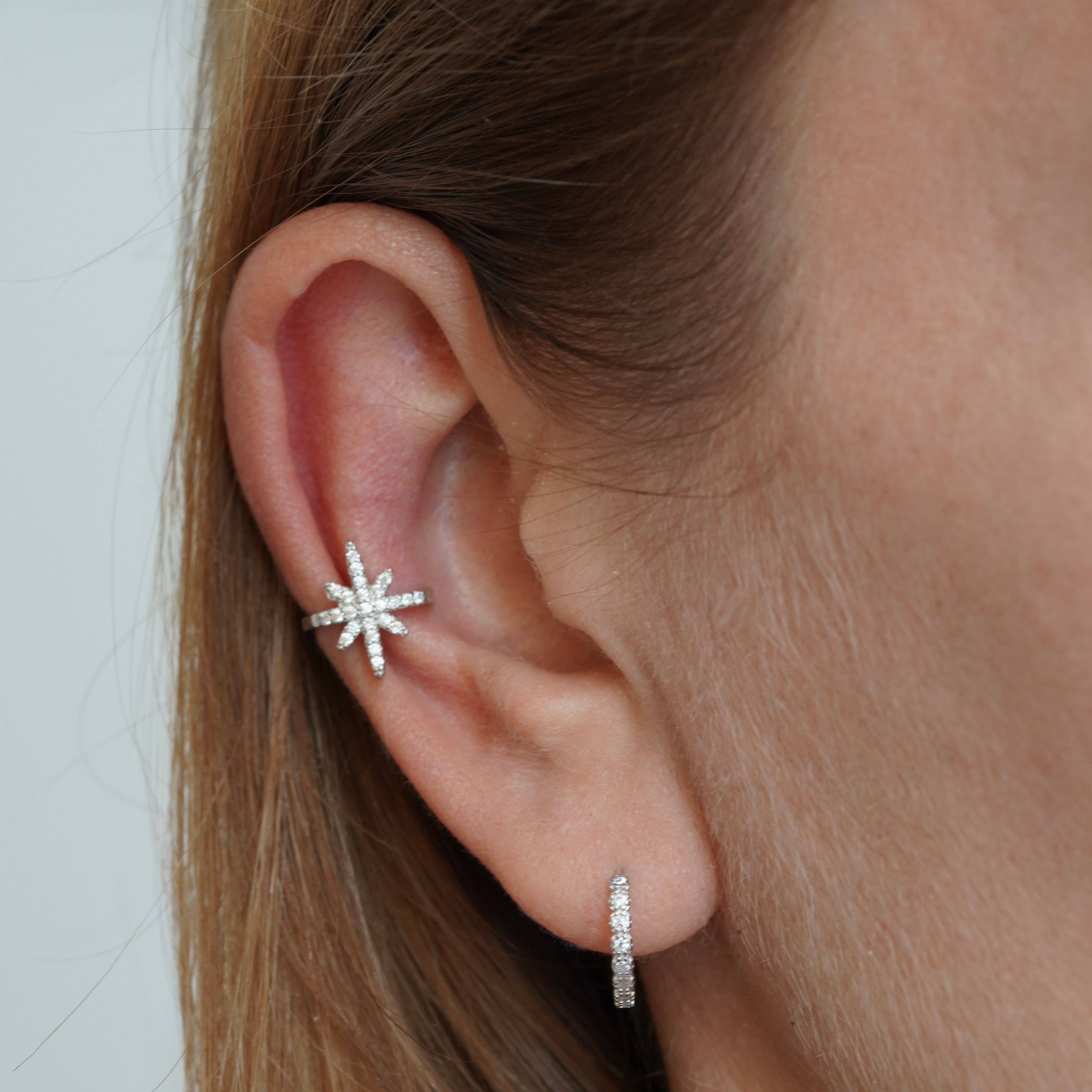 Crystal Huggie Hoop Earrings