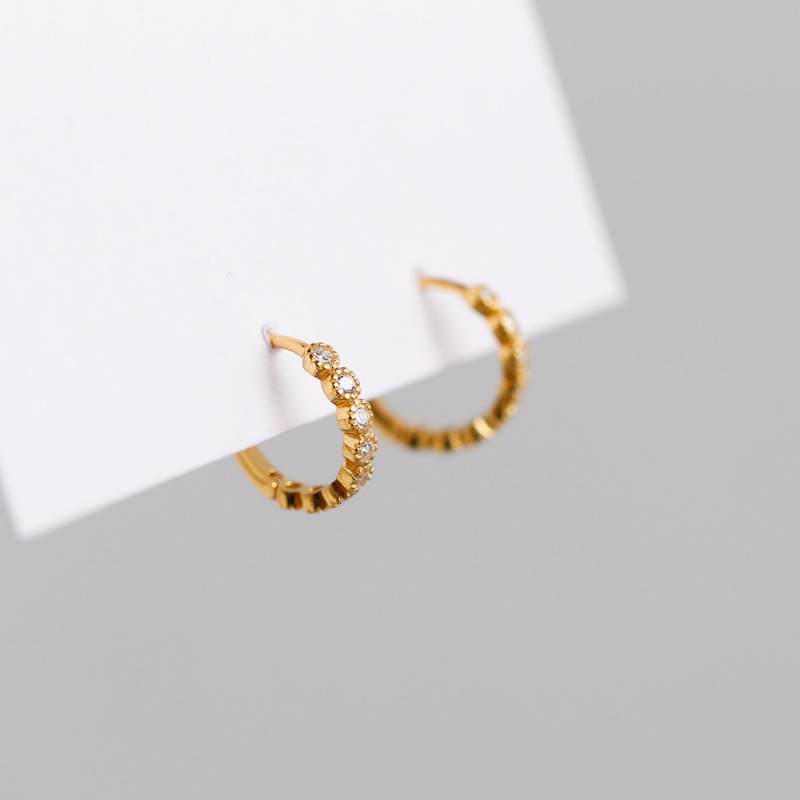 Crystal Huggie Hoop Earrings