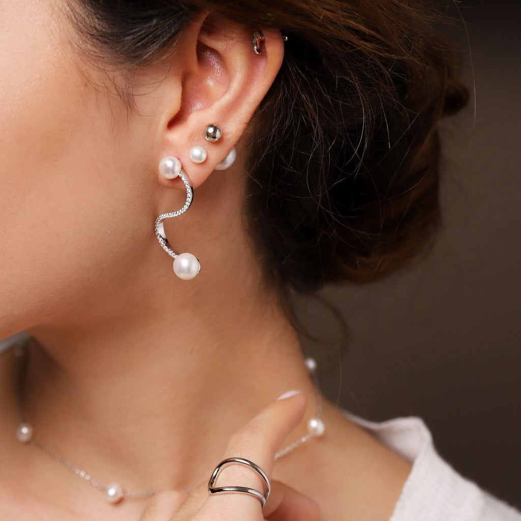 Pearl Wave Earrings