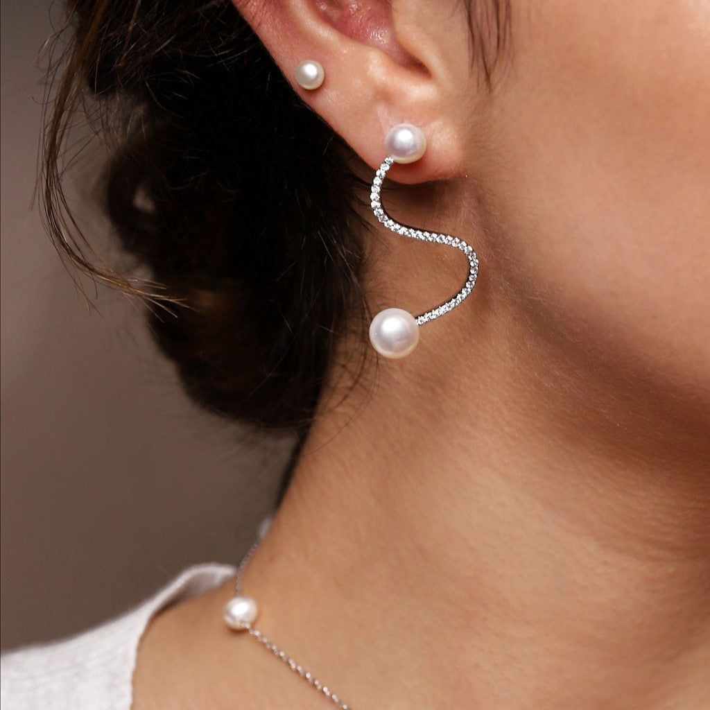 Pearl Wave Earrings