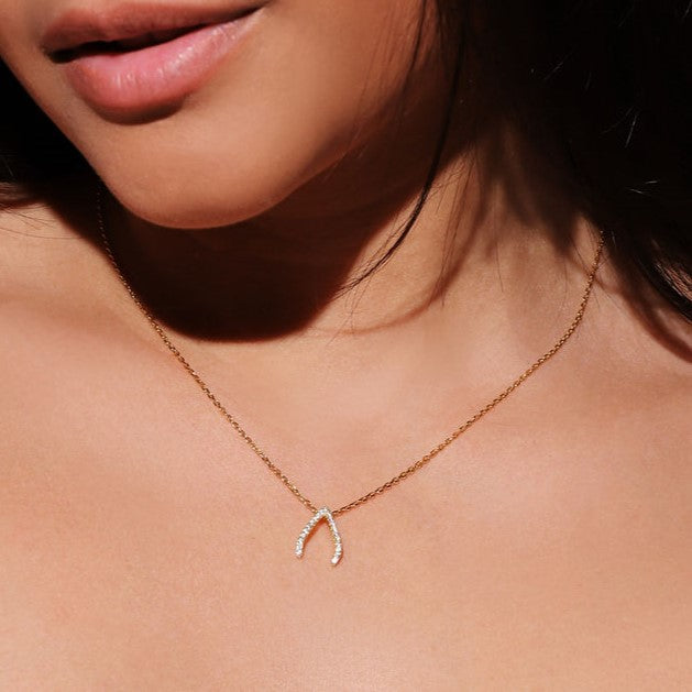 Sparkling Wishbone Necklace