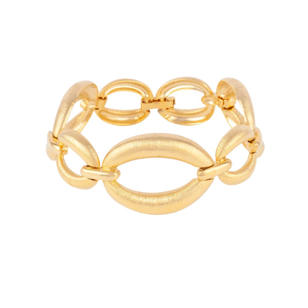 Vintage Brushed Oval Link Bracelet