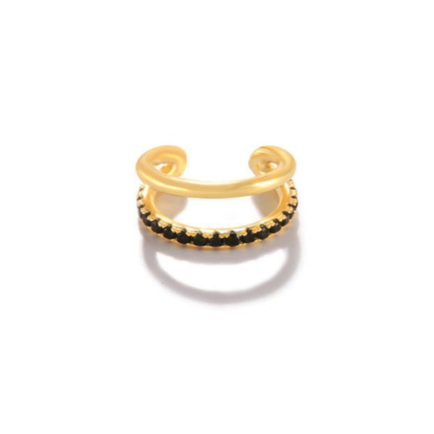 Black Crystal Double Ear Cuff